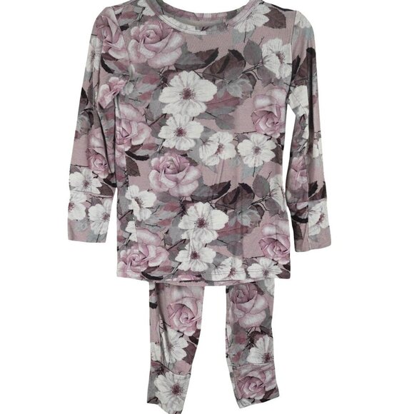 Posh Peanut Bamboo Floral Long Sleeve Pajama Set Viscose 2T - Picture 1 of 5